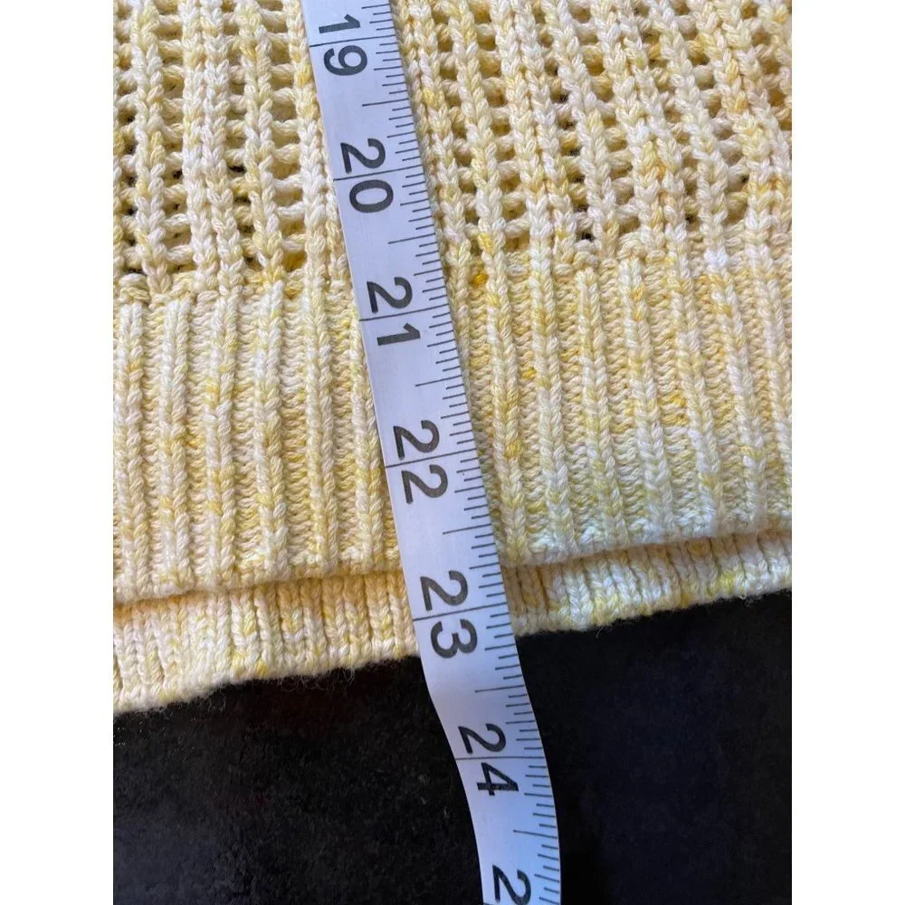 Talbots Yellow Open Knit Cotton Pullover Sweater Sz S - Picture 10 of 10
